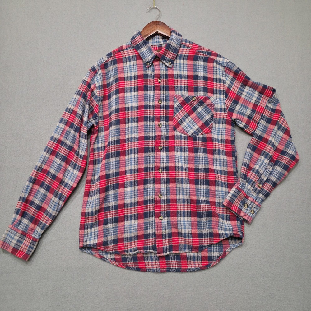 Ranch Tough Men's Multicolor Plaid Long Sleeve Button Up‎ Western Flannel Size M